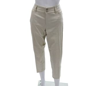 Agnes B Women Cropped Dress Pants Beige 96% Wool 4% Lycra Size 40